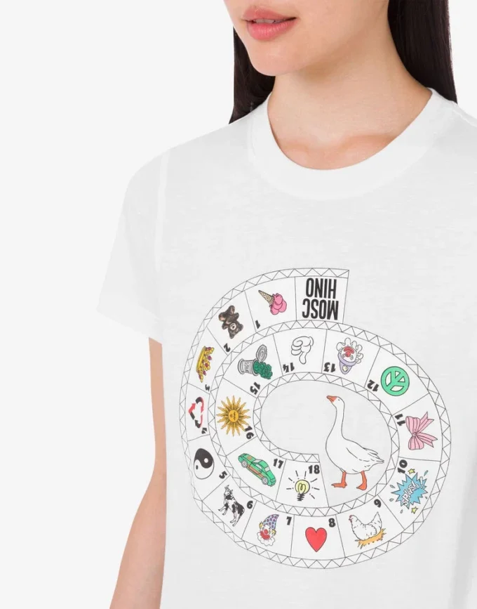 T-shirt z dzianiny z bawełny organicznej z nadrukiem