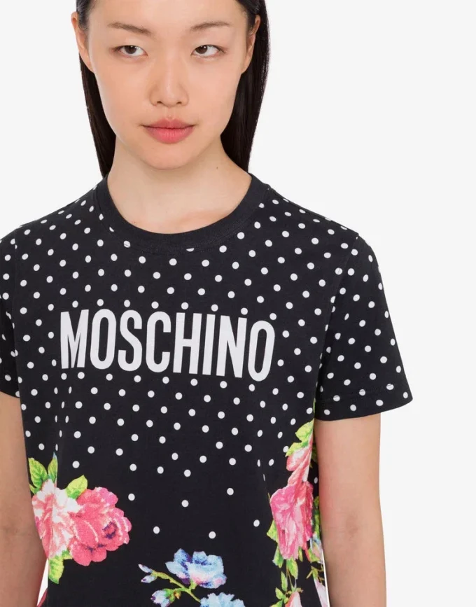 T-shirt z dzianiny z bawełny organicznej z nadrukiem