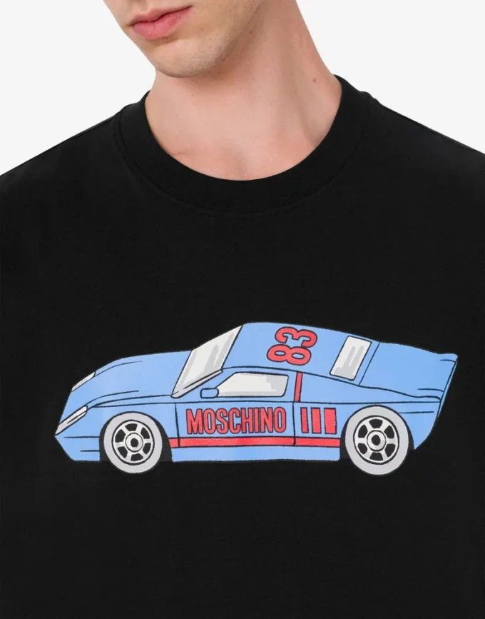 T-shirt z dzianiny z bawełny organicznej z nadrukiem
