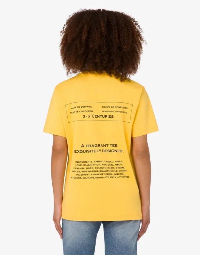 T-shirt z dzianiny z bawełny organicznej z nadrukiem T-shirt z dzianiny z bawełny organicznej z nadrukiem