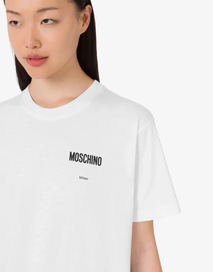 T-shirt z dzianiny z bawełny organicznej z nadrukiem