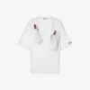 T-shirt z dzianiny z bawełny organicznej z nadrukiem T-shirt z dzianiny z bawełny organicznej z nadrukiem