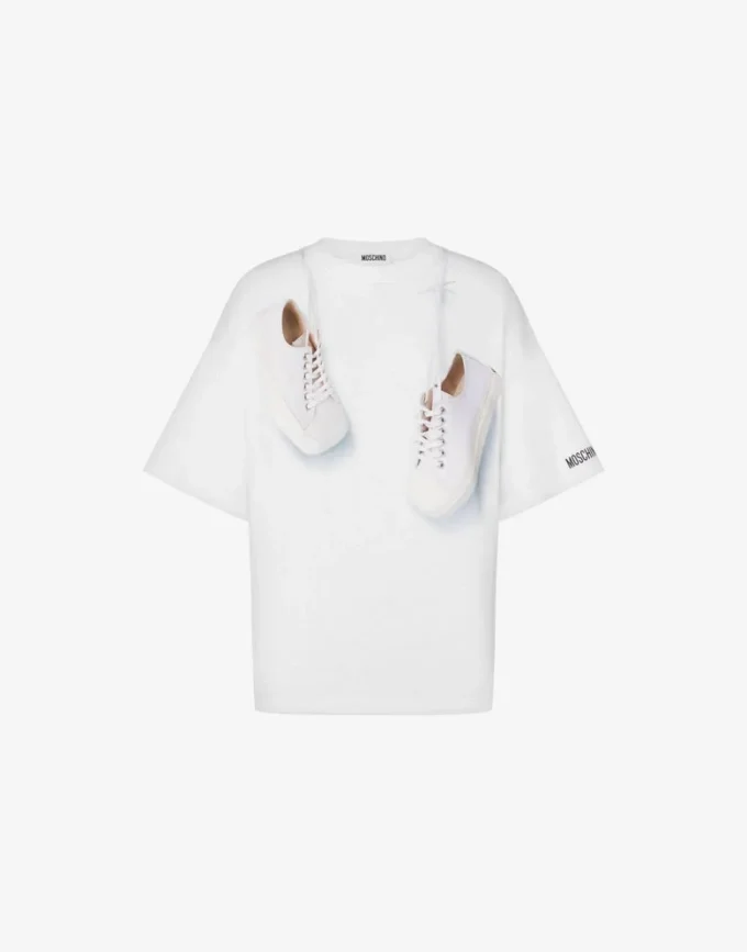 T-shirt z dzianiny z bawełny organicznej z nadrukiem T-shirt z dzianiny z bawełny organicznej z nadrukiem
