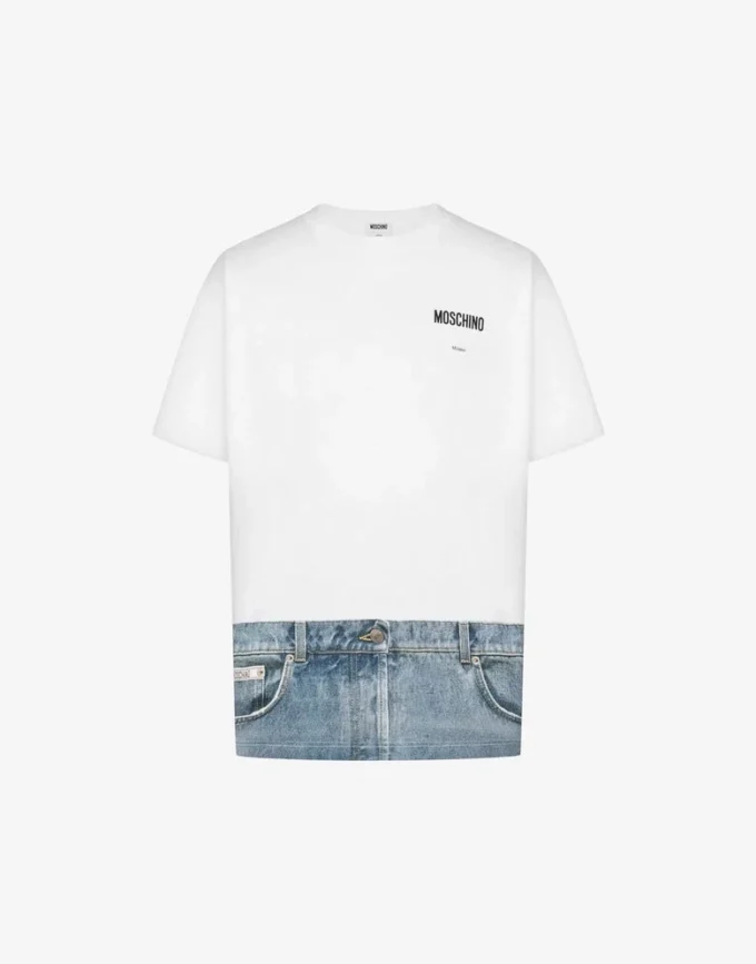 T-shirt z dzianiny z bawełny organicznej z nadrukiem T-shirt z dzianiny z bawełny organicznej z nadrukiem