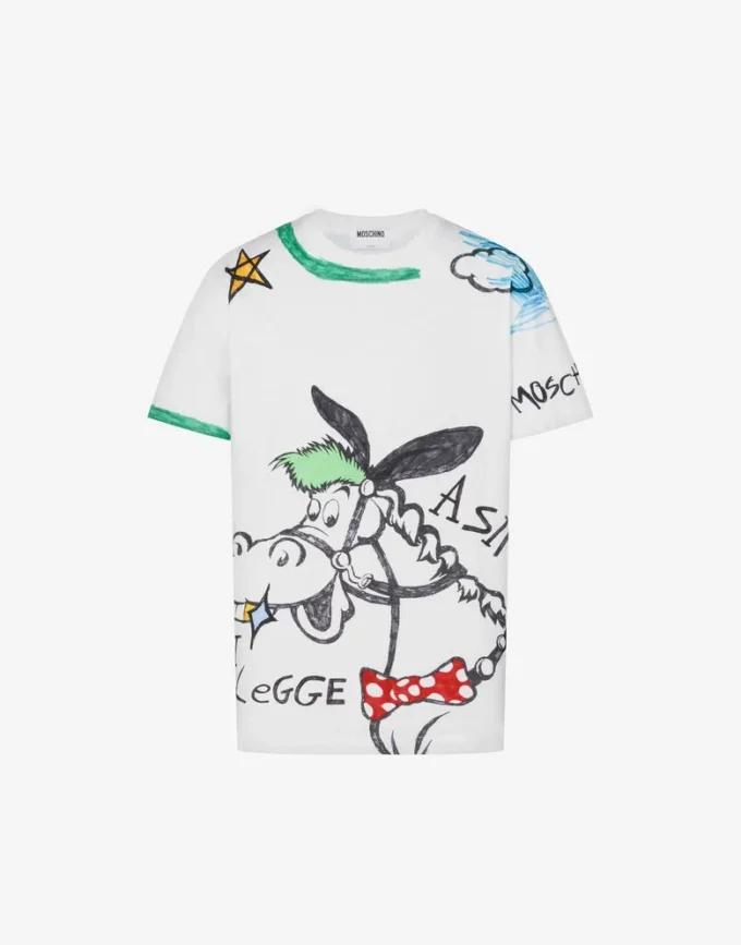 T-shirt z dzianiny z bawełny organicznej z nadrukiem