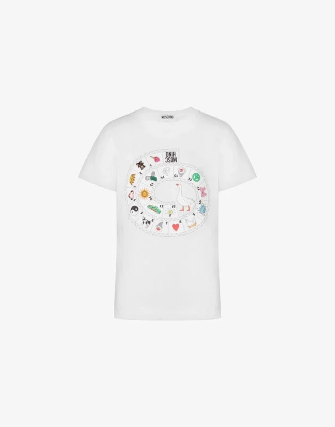 T-shirt z dzianiny z bawełny organicznej z nadrukiem