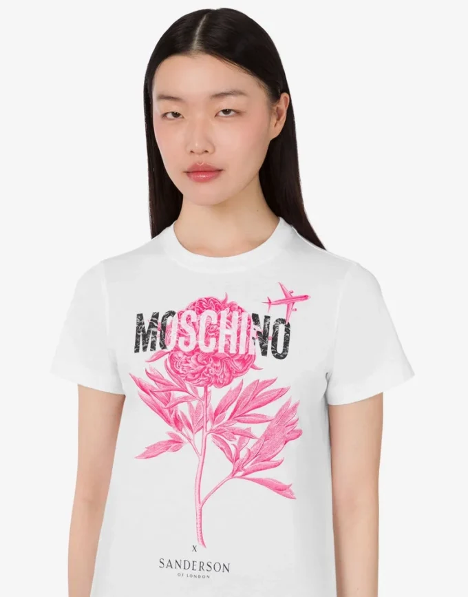 T-shirt z dzianiny z bawełny organicznej z nadrukiem