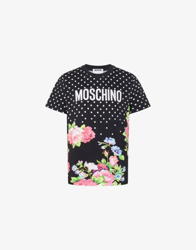 T-shirt z dzianiny z bawełny organicznej z nadrukiem