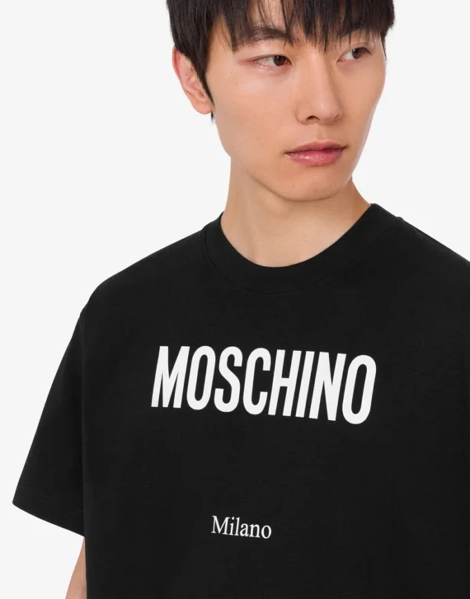 T-shirt z dzianiny z bawełny organicznej z nadrukiem
