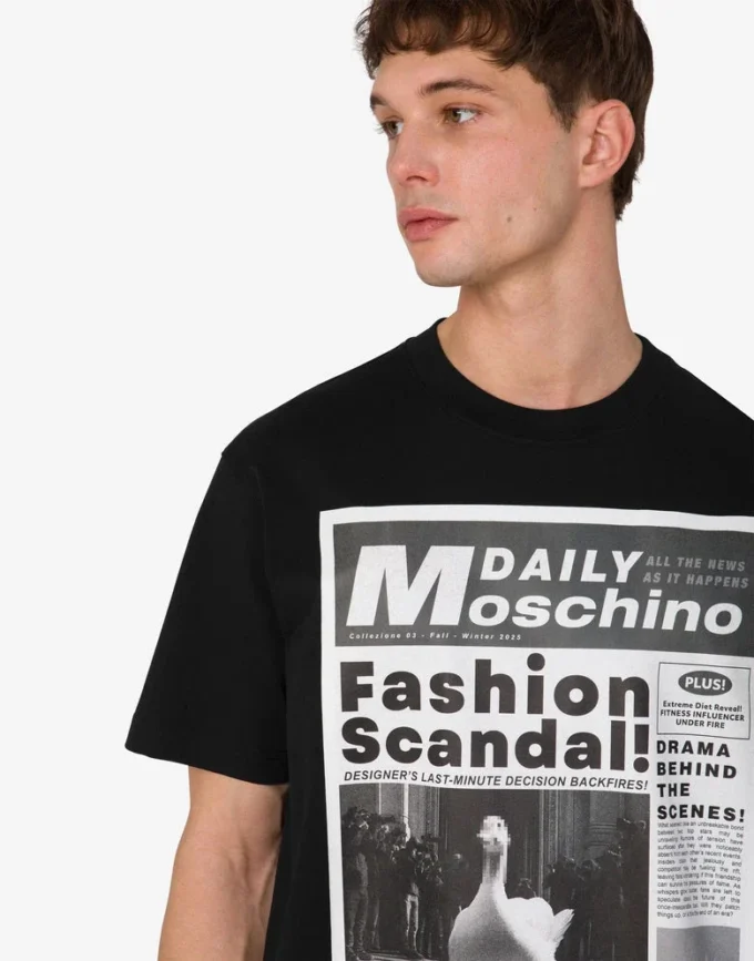 T-shirt z dzianiny z bawełny organicznej z nadrukiem