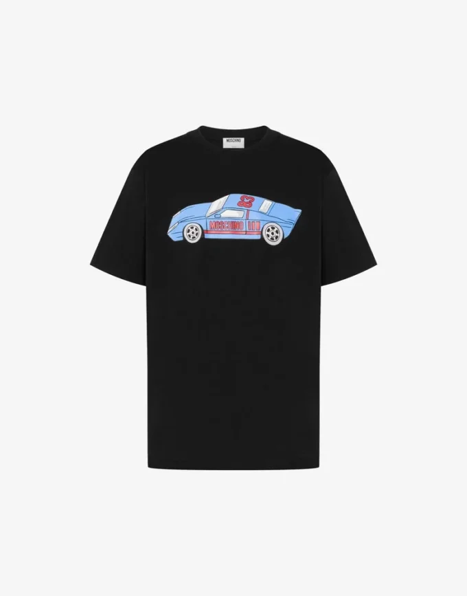 T-shirt z dzianiny z bawełny organicznej z nadrukiem