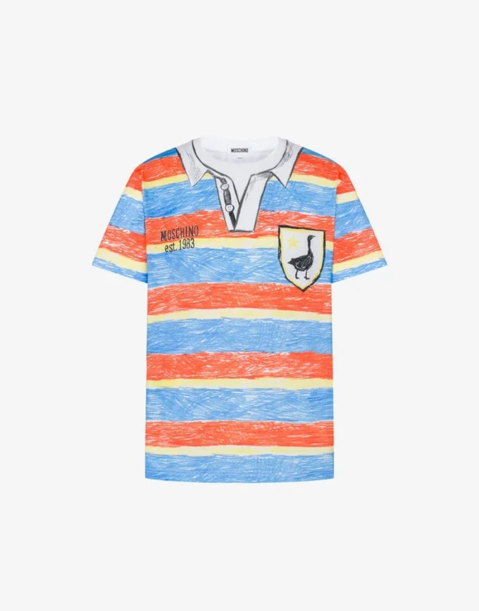 T-shirt z dzianiny z bawełny organicznej z nadrukiem T-shirt z dzianiny z bawełny organicznej z nadrukiem