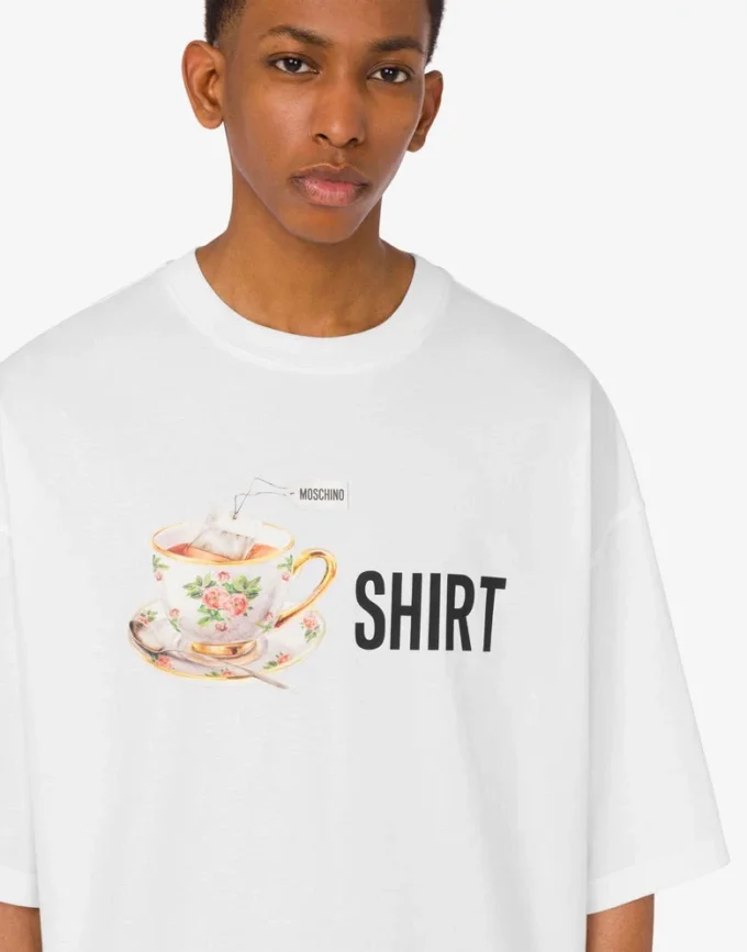 T-shirt z dzianiny z bawełny organicznej z nadrukiem