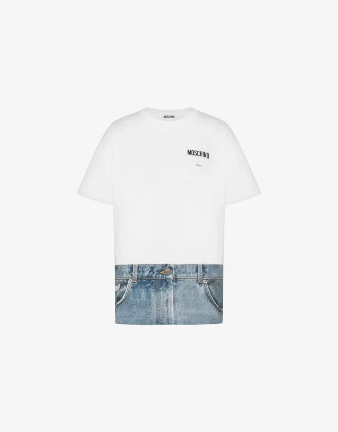T-shirt z dzianiny z bawełny organicznej z nadrukiem