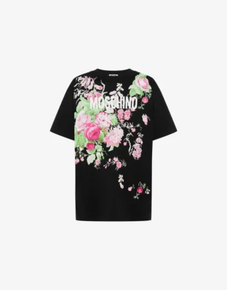 T-shirt z grubej bawełny z nadrukiem