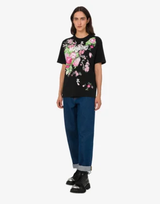 T-shirt z grubej bawełny z nadrukiem