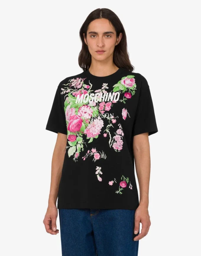 T-shirt z grubej bawełny z nadrukiem