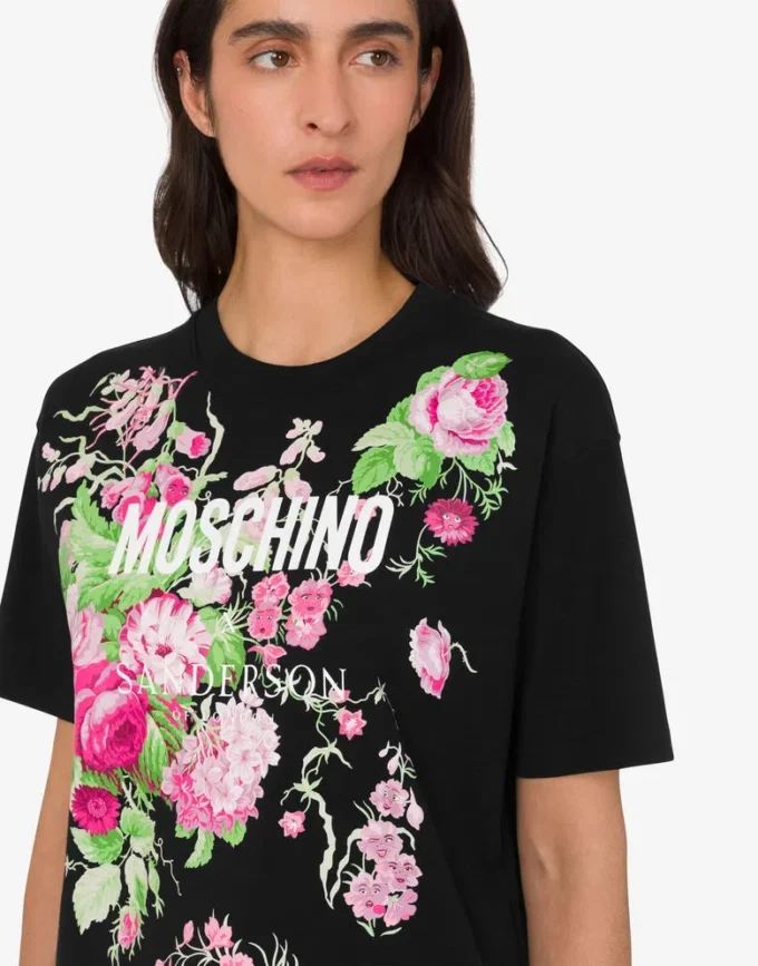T-shirt z grubej bawełny z nadrukiem