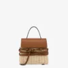 Torba Moschino Tie Me z rattanu Mała