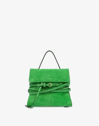 Torba Moschino Tie Me z zamszu, mała