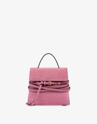 Torba Moschino Tie Me z zamszu, mała