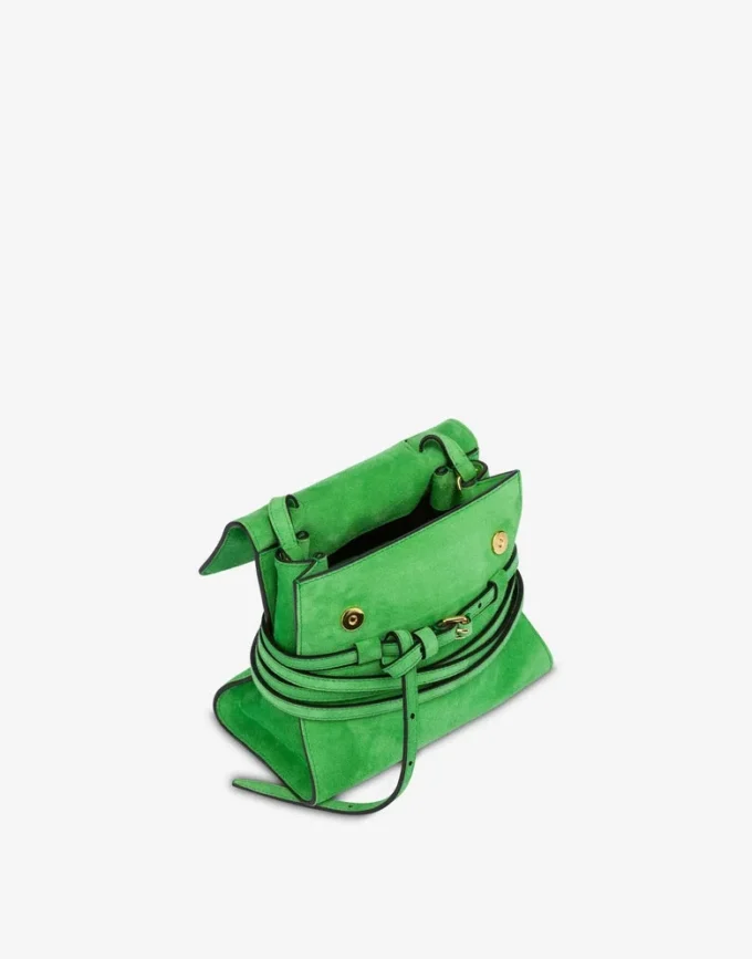 Torba Moschino Tie Me z zamszu, mała