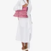 Torba Moschino Tie Me z zamszu, średnia