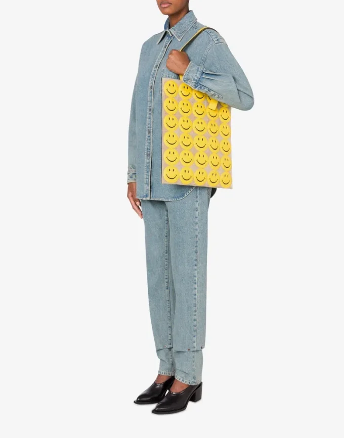 Torba na zakupy z zamszu Allover Smiley® Torba na zakupy z zamszu Allover Smiley®